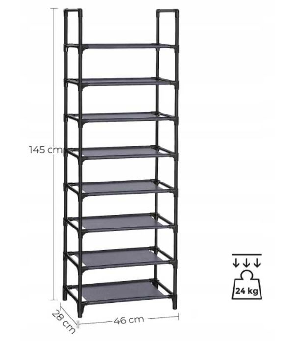 Szafka na buty Songmics 46 x 145 x 28 cm czarny