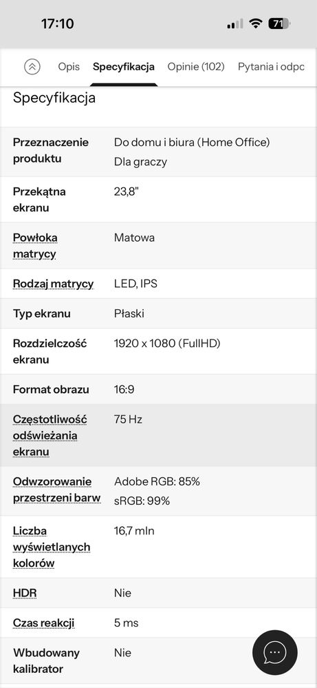 monitor dla gracza AOC 24V2Q 23,8" cale gamingowy