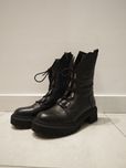 Czarne botki 37 damskie ze skóry naturalnej 24,5 cm