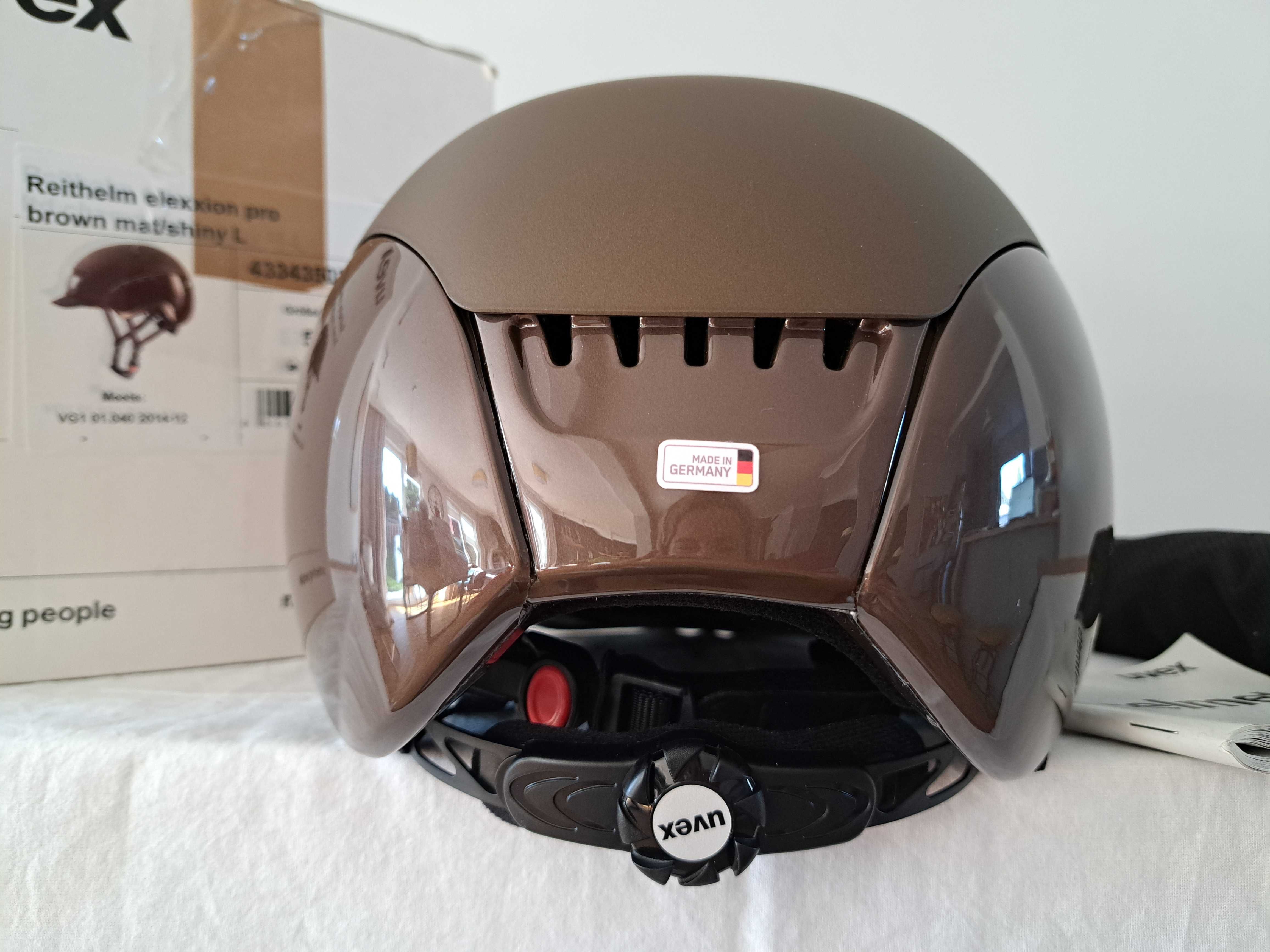 Kask jeździecki toczek Uvex Reithelm Elexxion Pro Brown L 59cm