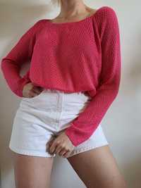 Różowy sweter oversize Amisu