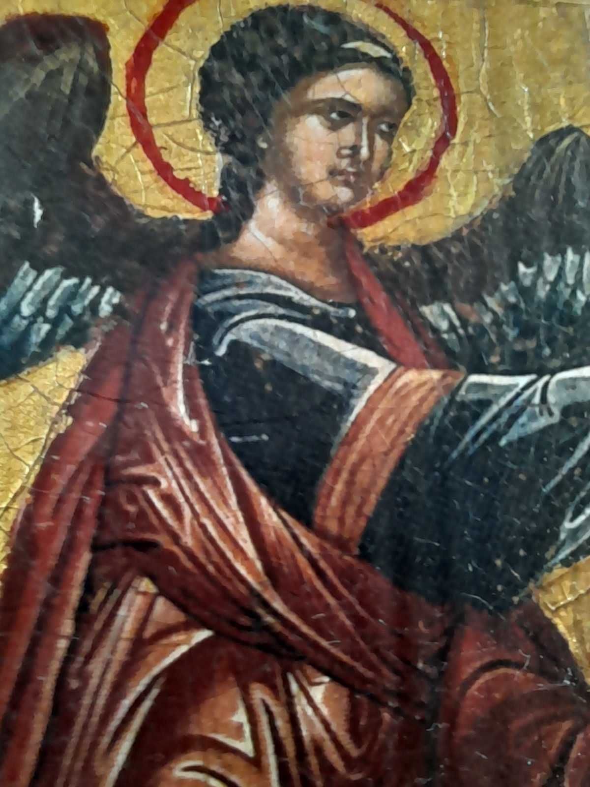 Archanioł Gabriel na desce mały obrazek religijny sakralny jak ikona