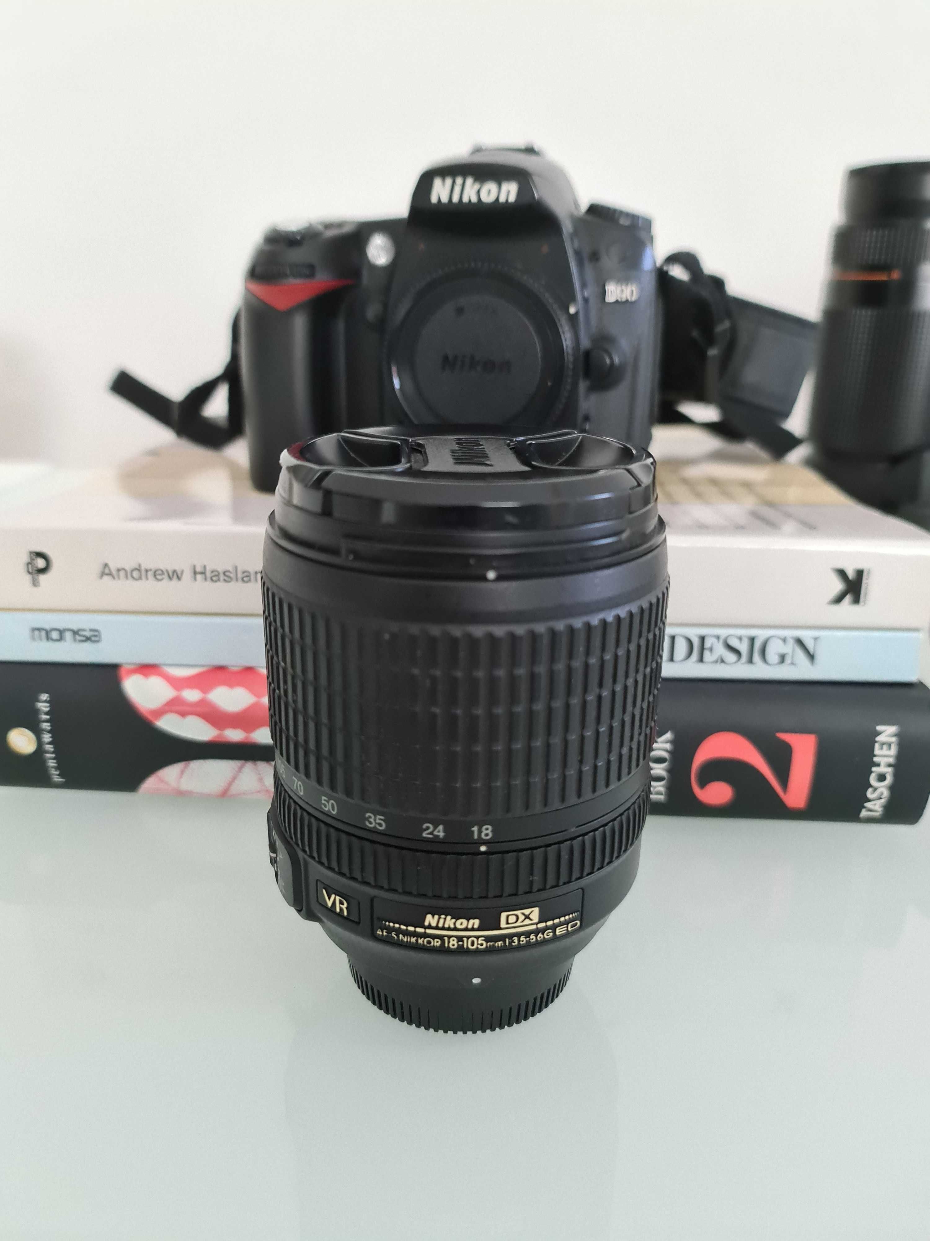 Nikon D90 + lente 18-105 + lente 50 + oferta flashSB-24 + Lente 75-300