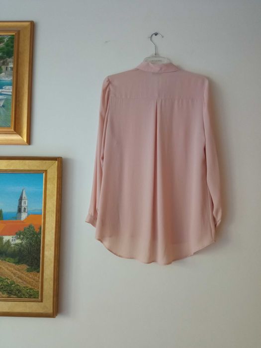 Koszula z długim rękawem mgiełka lekka pudrowy róż basic George XL 42