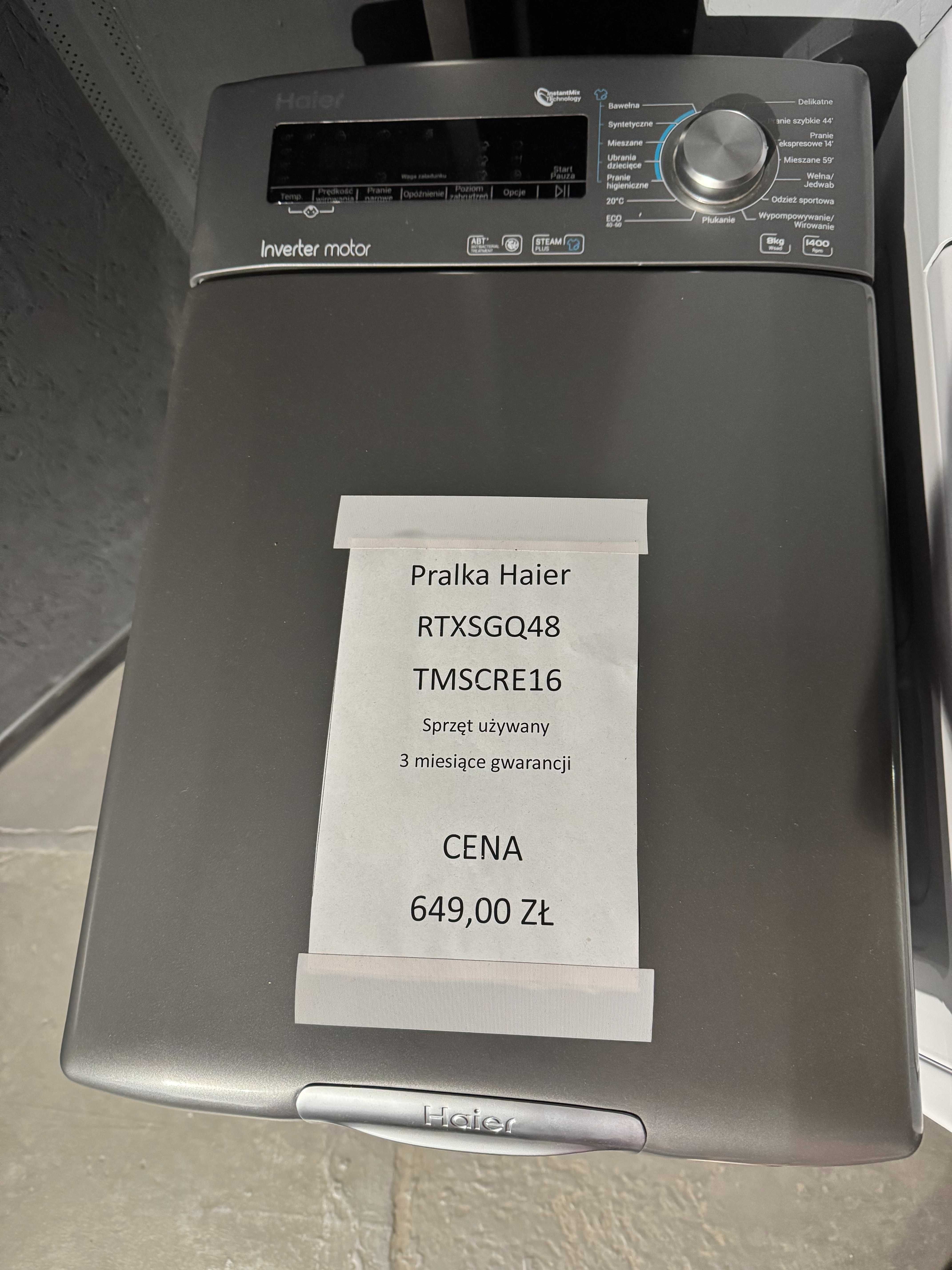 Pralka Haier 	RTXSGQ48TMSCRE-16   8kg  Używana