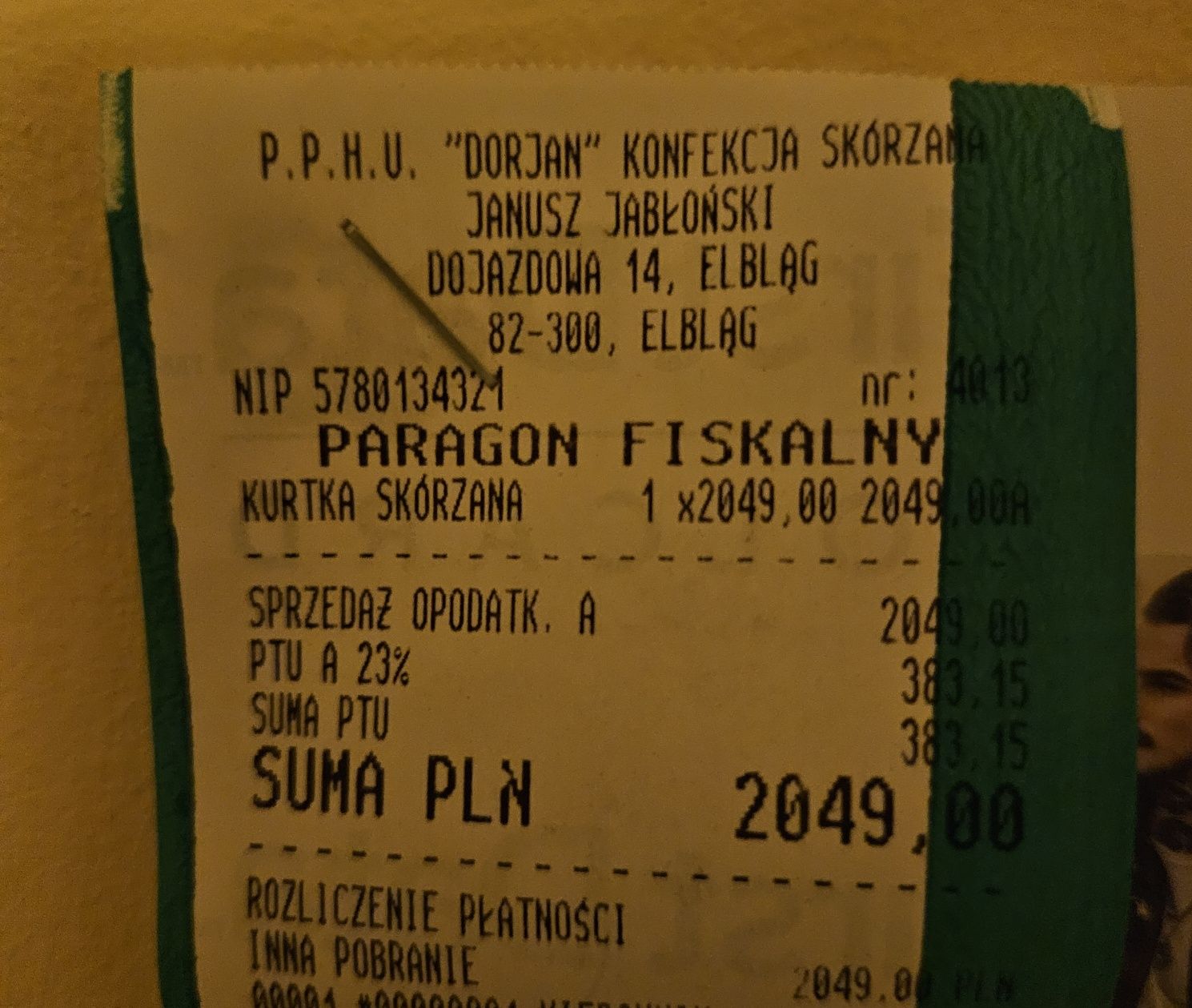 Dorjan skóra xxl nowa.