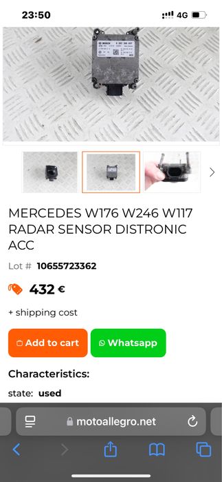 Vendo Radar Mercedes W246 W176 W117
