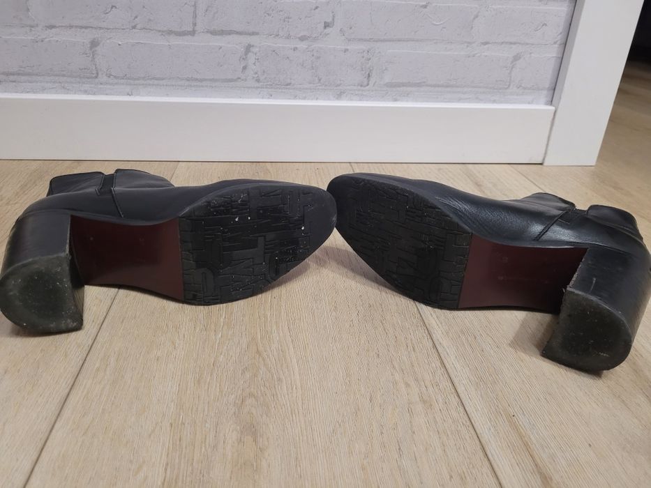 Botki tommy hilfiger 37 czarne skórzane