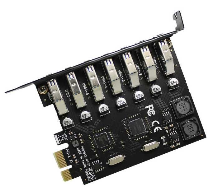 Плата расширения 7-портов PCI-E to usb 3.0 расширитель портов