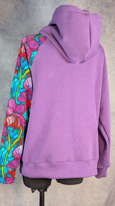 Auri Lili nowa fioletowa ciepła bluza Buddhi z witrażowym wzorem M