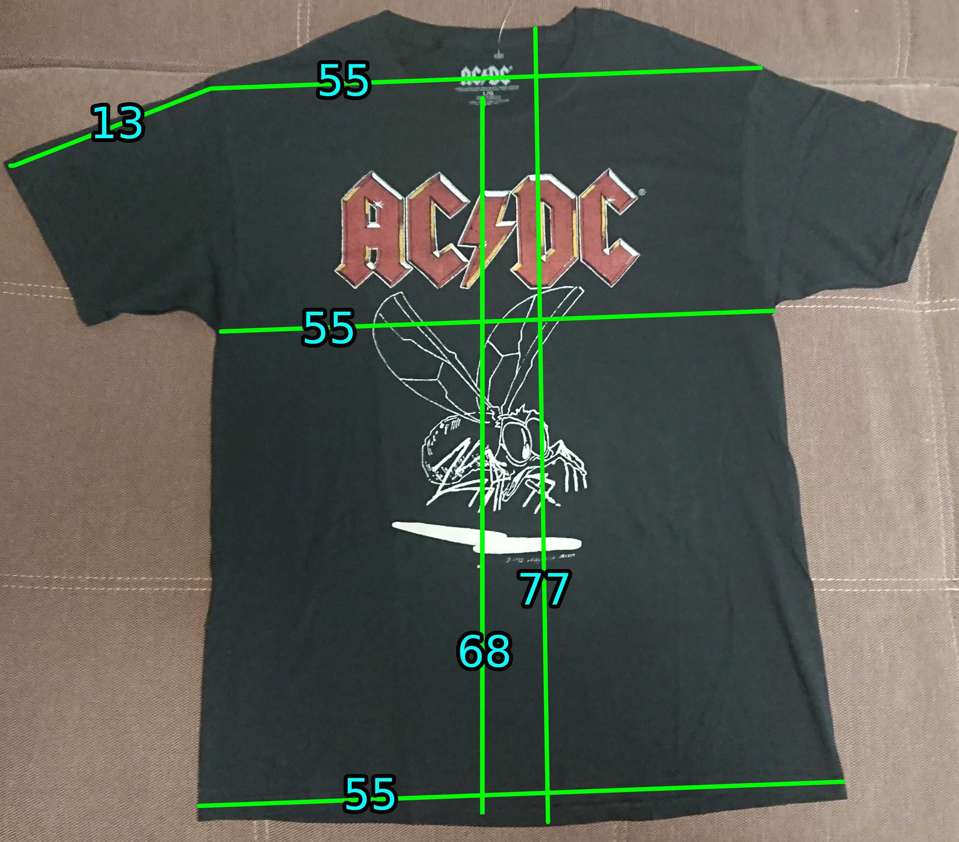 Нова Футболка AC/DC з лого Fly On The Wall 1985 Tour розмір L Чорна