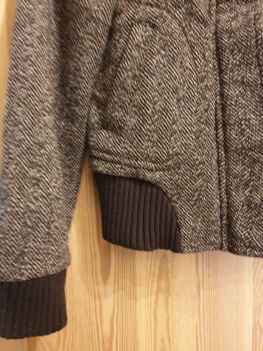 Krótka kurtka wełniana bomber Orsay XS/S golf zimowa wełna szara bombe