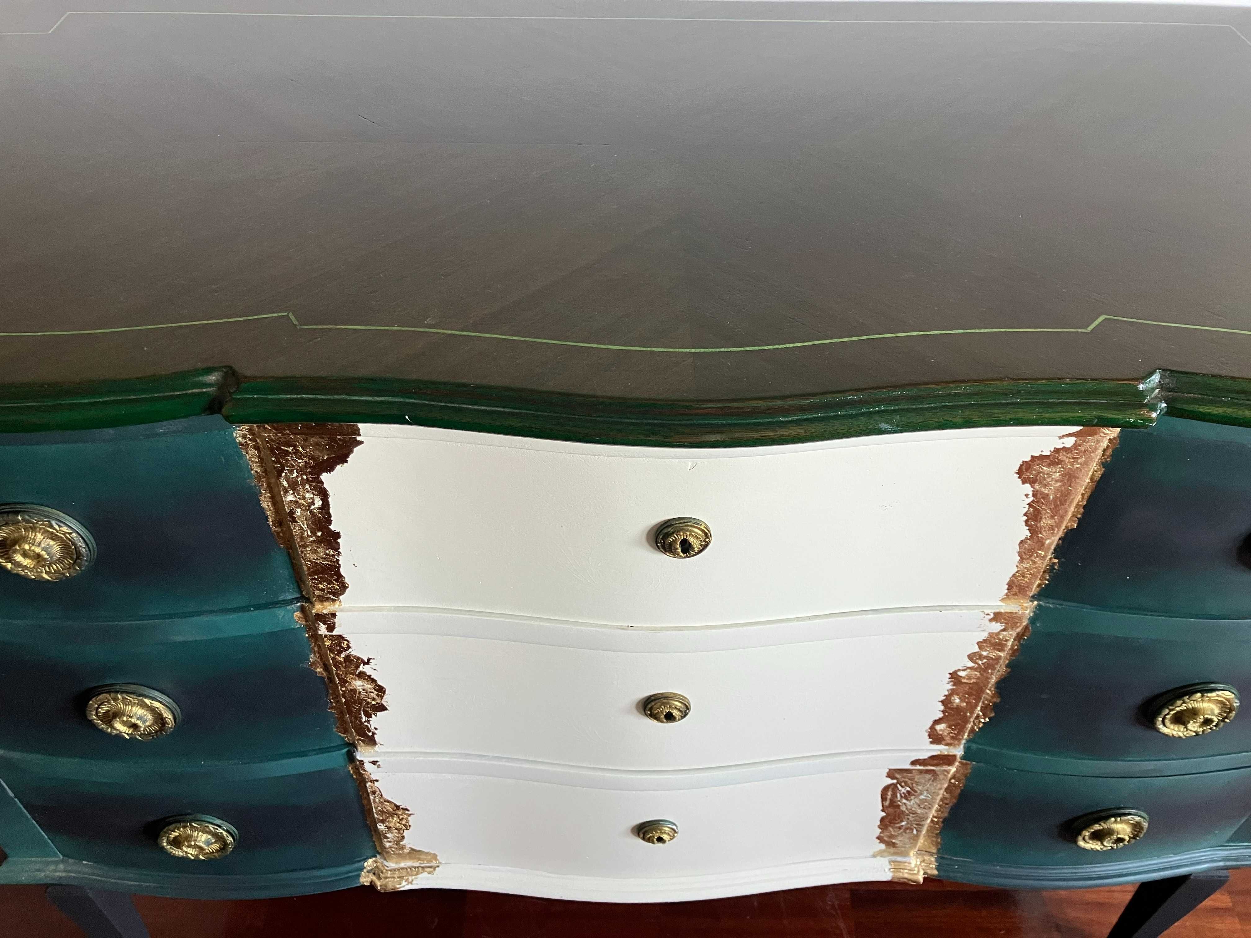Comoda/ Móvel / consola / aparador azul - restauro e transformação
