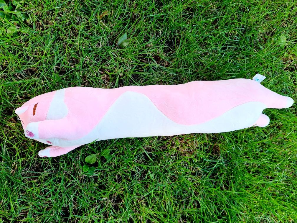 Nowa maskotka pluszak dłuuuga parówa Kot różowy - zabawki