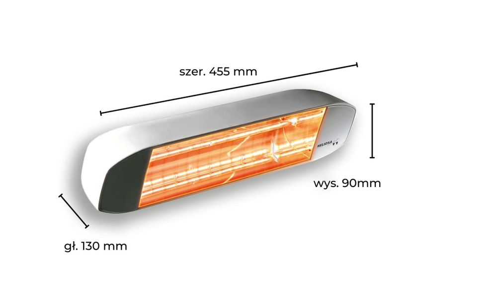 Białe Promienniki Heliosa Hi-Design 11 o mocy 2000W 15 szt