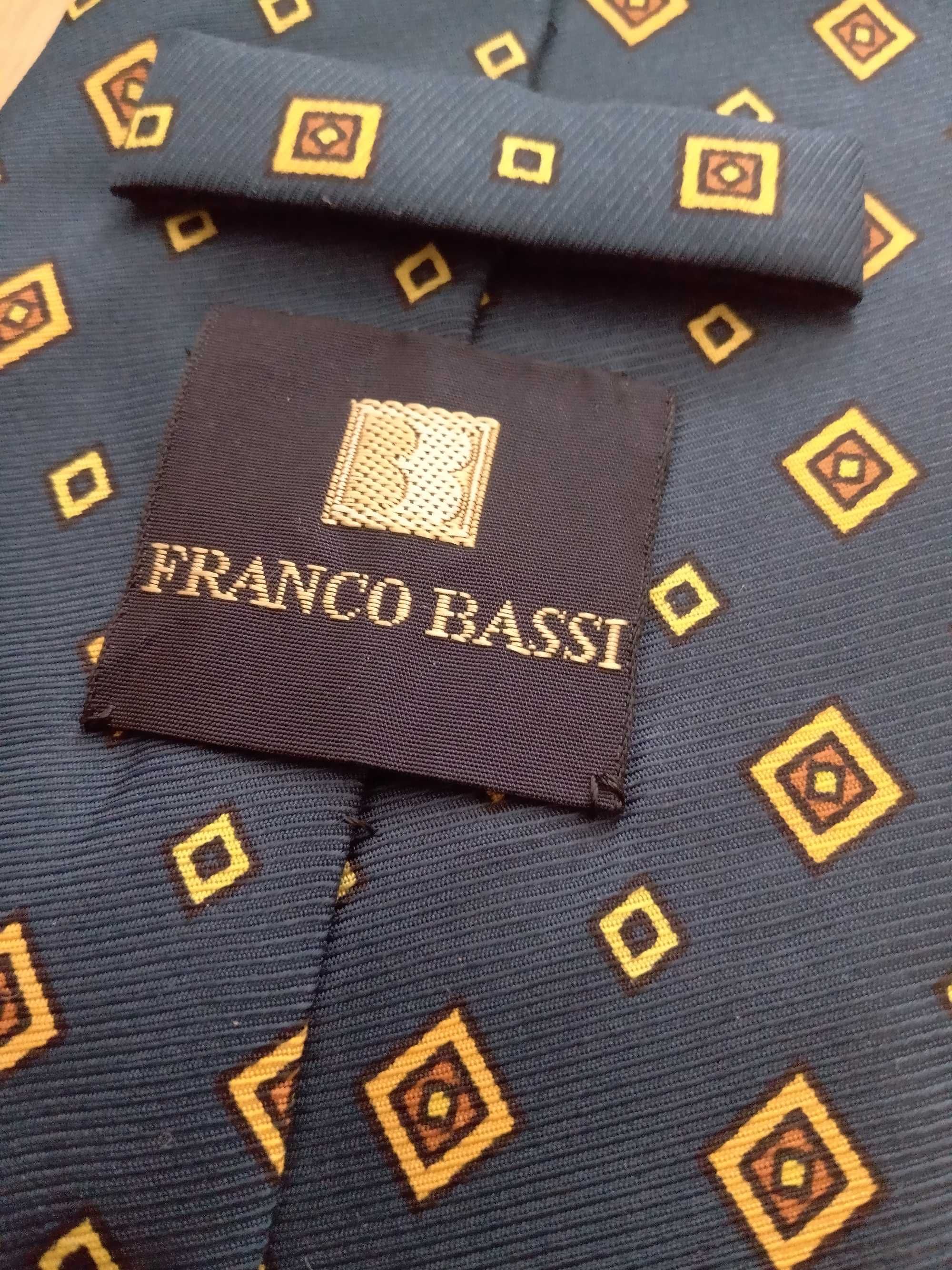 Franco Bassi krawat granatowy romby 100% jedwab
