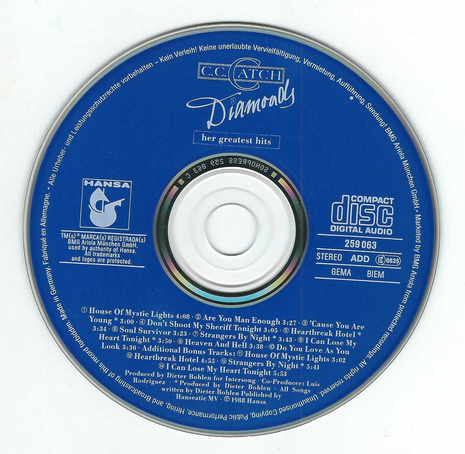 CD C.C. Catch - Diamonds-Her Greatest Hits (1988) (Hansa)