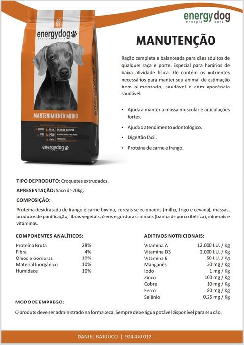 Ração cão energy dog