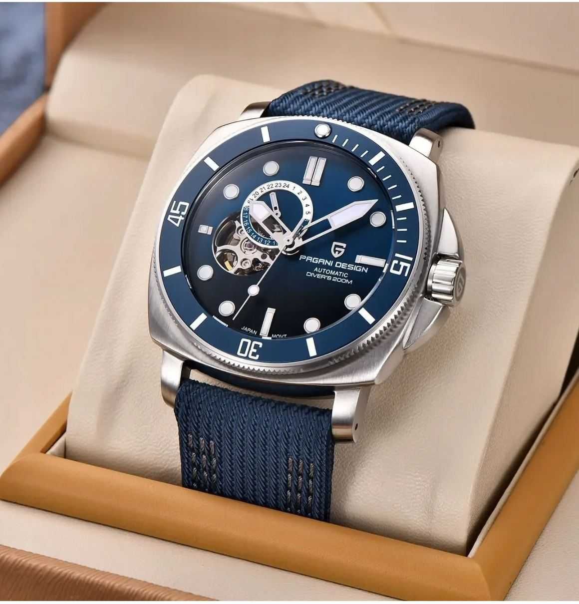 ZEGAREK PAGANI DESIGN PD-1736 blue automatic NH36 20atm sapphire GW24