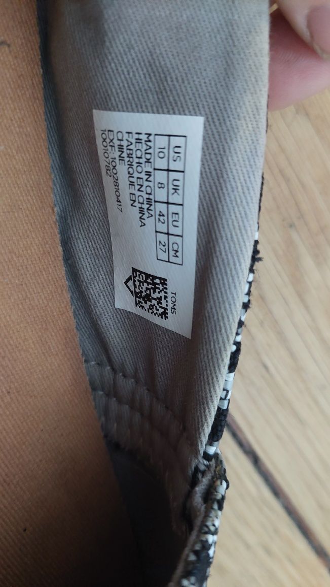 Espadryle Toms r.42 w10 wygodne lekkie na lato baleriny wzor