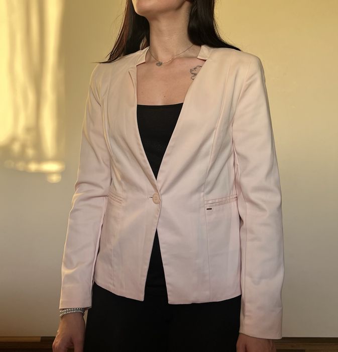 Marynarka elegancka pudrowy róż
