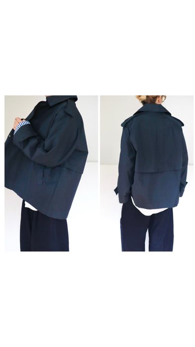 Massimo Dutti Nowy Granatowy trencz