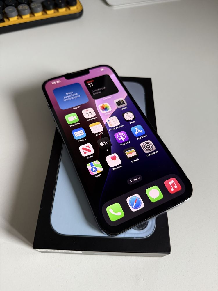 iPhone 13 Pro Max 256gb Sierra Blue Idealny Oryg Bateria 93%