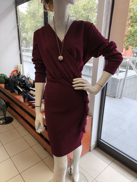 Piękna bordowa sukienka duży rozmar xl XXL