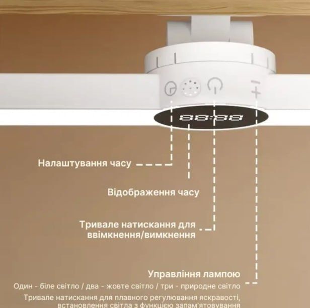 Світлодіодна лампа Led-лампа 55см Підвісна лампа з годинником 5режимів