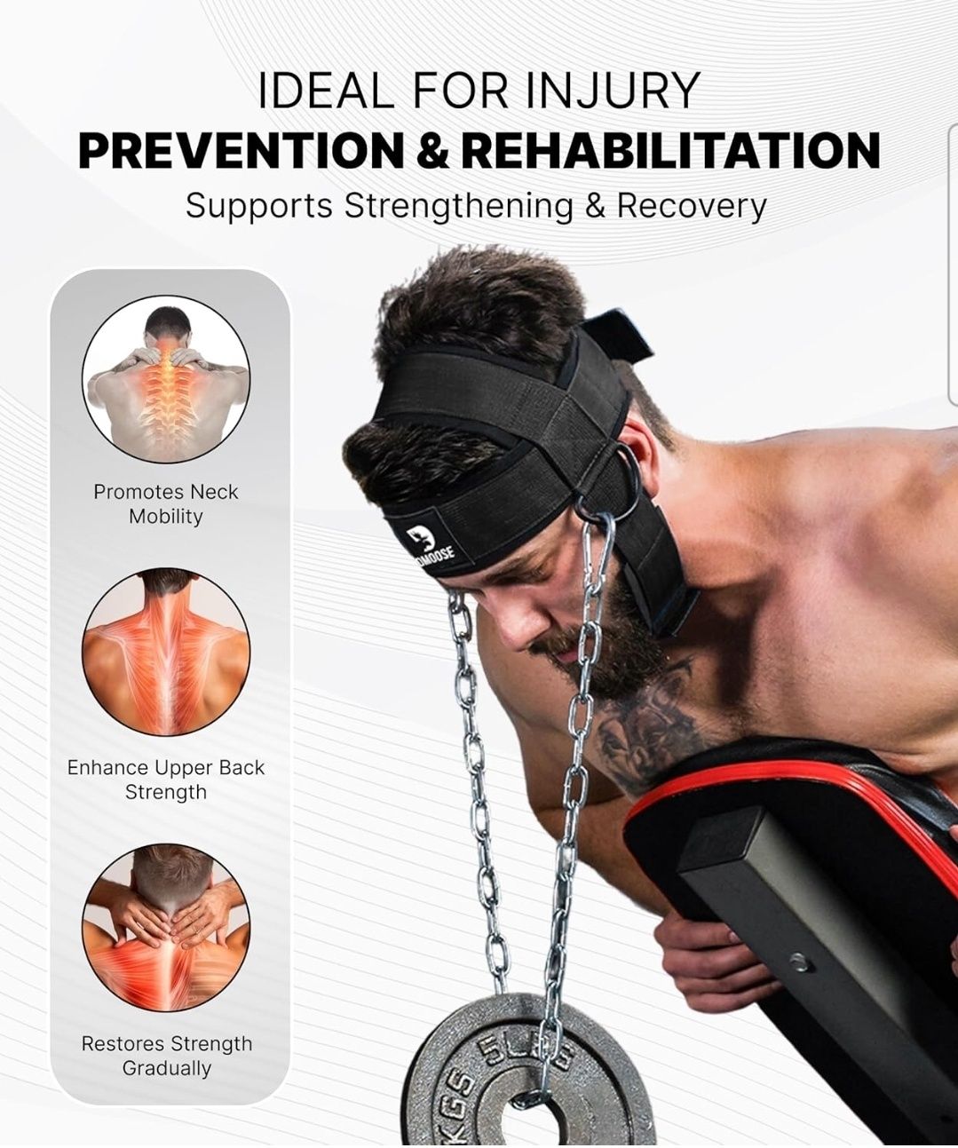DMoose Fitness Arnês de cabeça de pescoço para treino de resistência