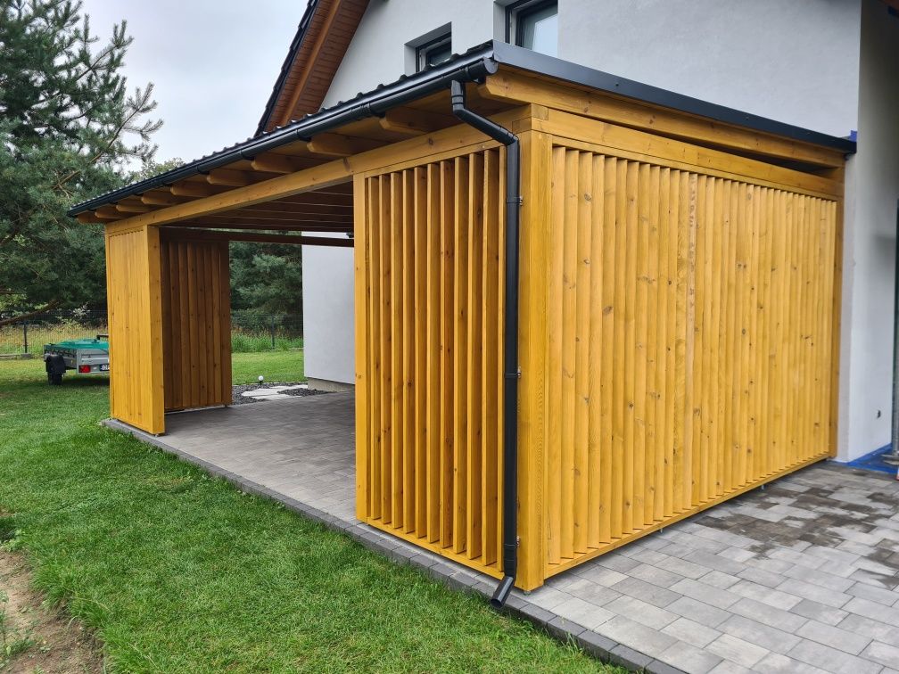 Wiata, altana ogrodowa, zadaszenie tarasu, lamele, carport DREWNIANE