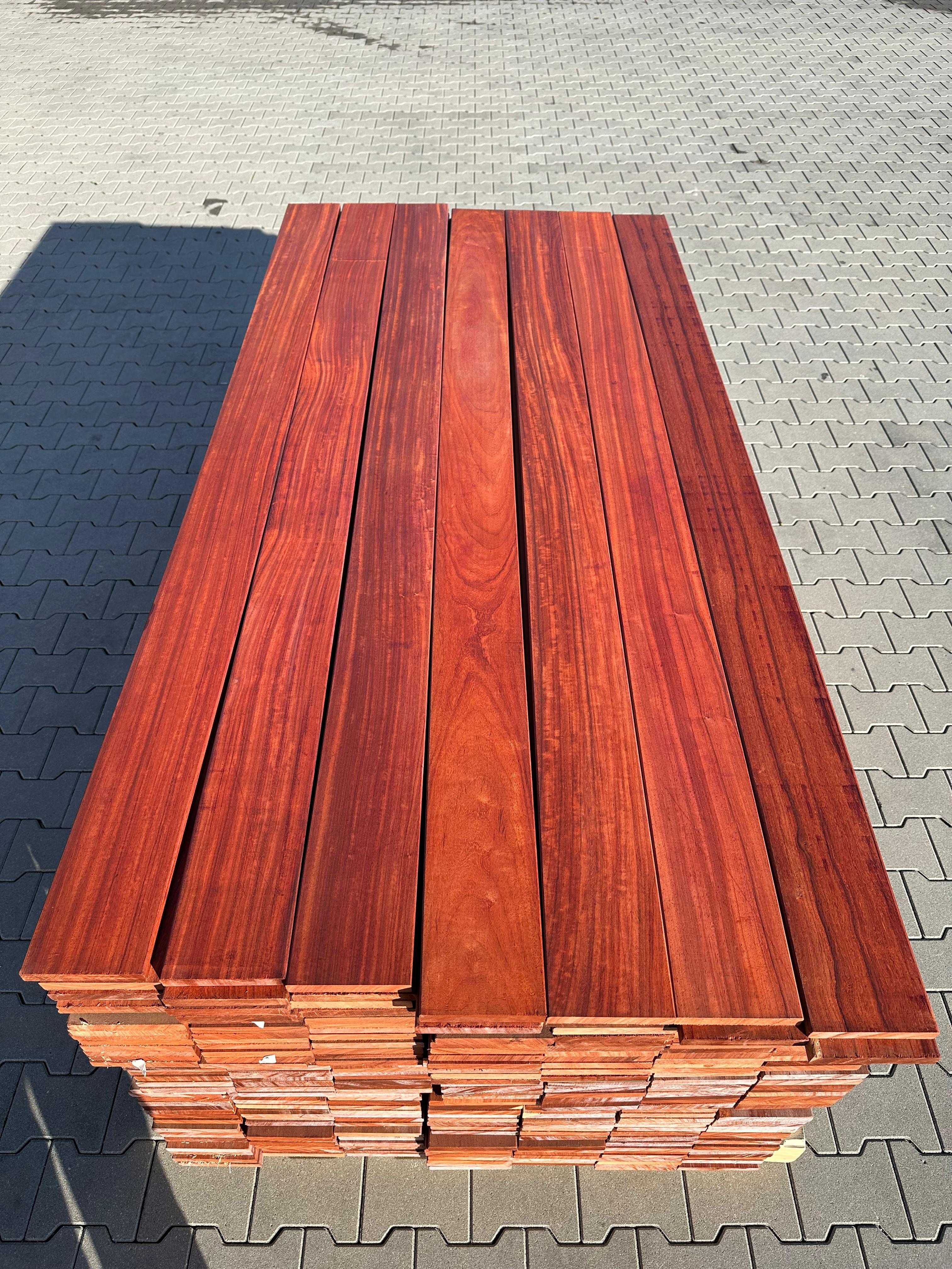 Deska tarasowa egzotyczna Padouk vermillion gładka KL. FAS KD 21x145