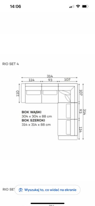 Narożnik Rio Befame 314 cm x 314 cm zielony