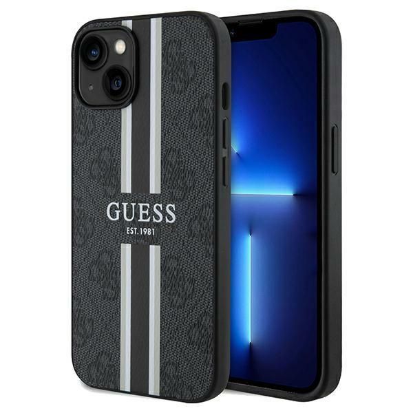 Etui Guess 4G Printed Stripes do iPhone 15 / 14 / 13 - Czarny