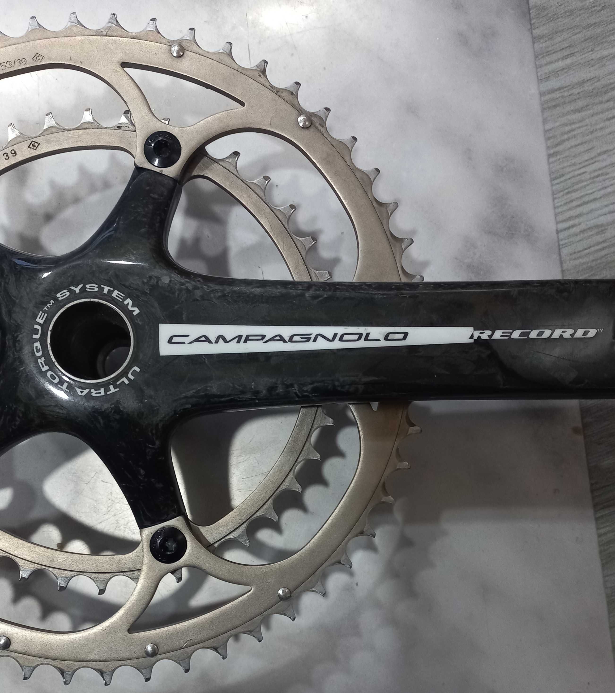 Pedaleira/Pedivela Campagnolo Record 10V 53/39 Fibra Carbono NOVA
