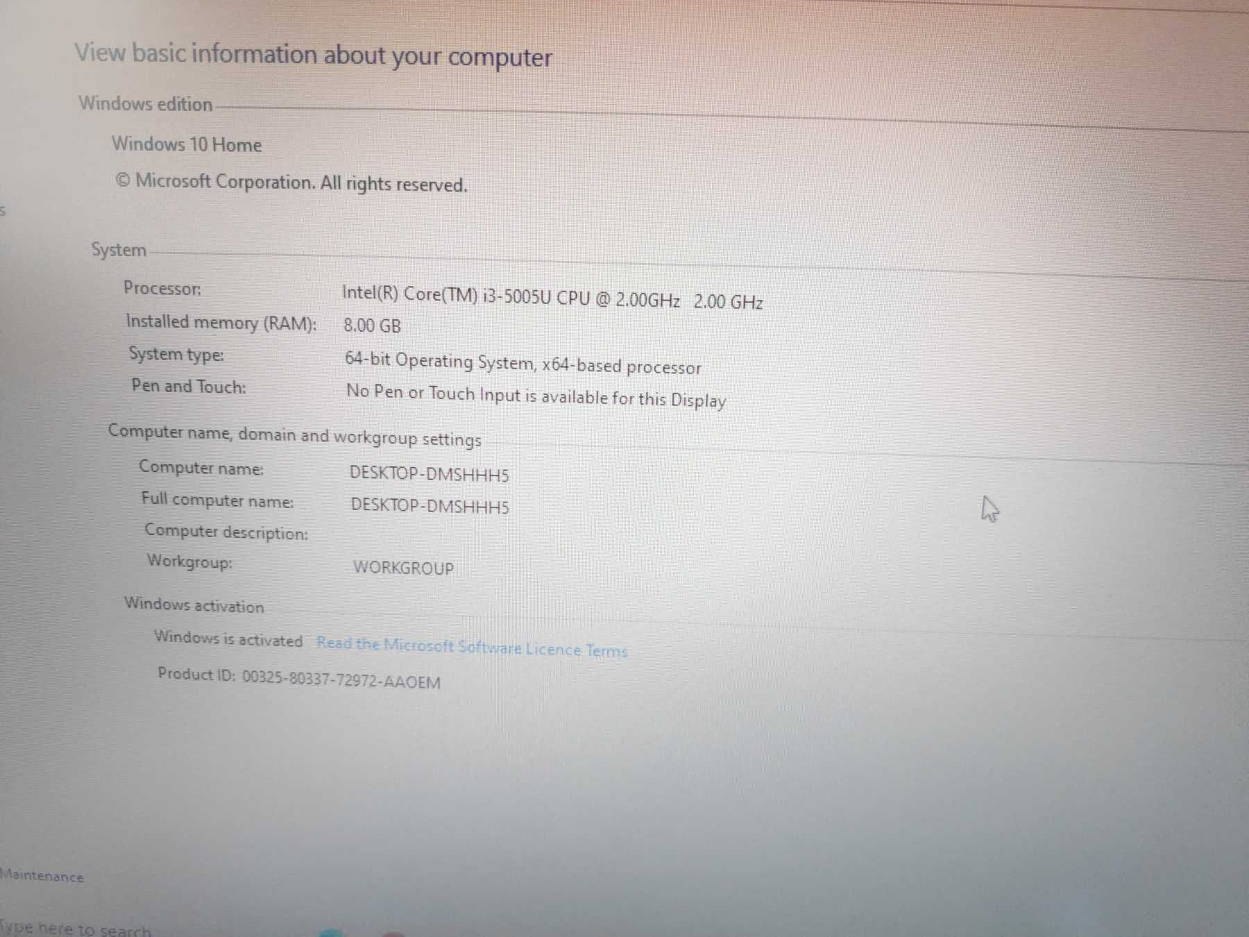 Laptop Lenovo B50-80 i3-5005U 8GB 250GB SSD Windows 64bit