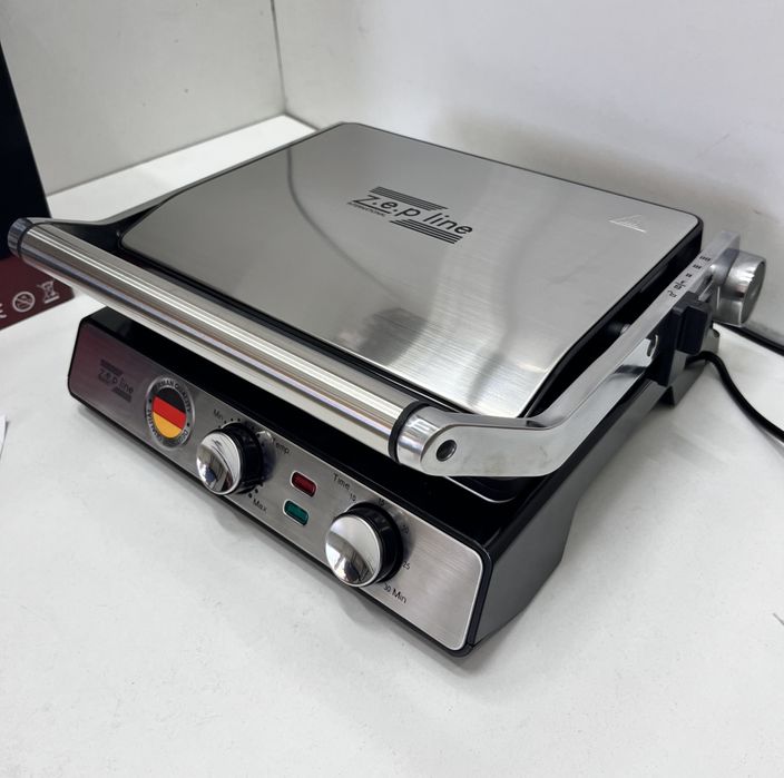 Прижимной электрический гриль 3500 Вт Zepline со съемными пластинами