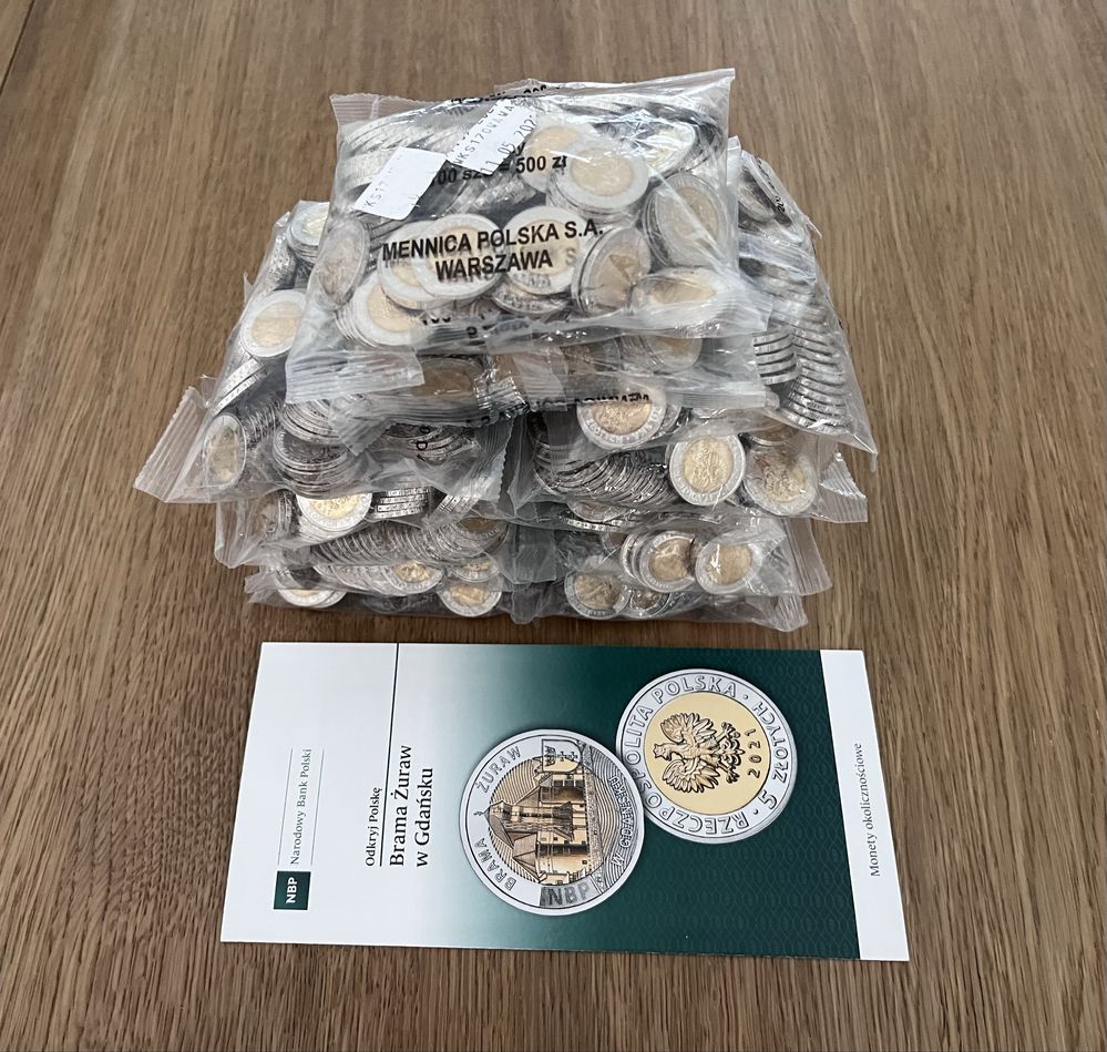 5zł Brama Żuraw w Gdańsku Woreczek 100szt