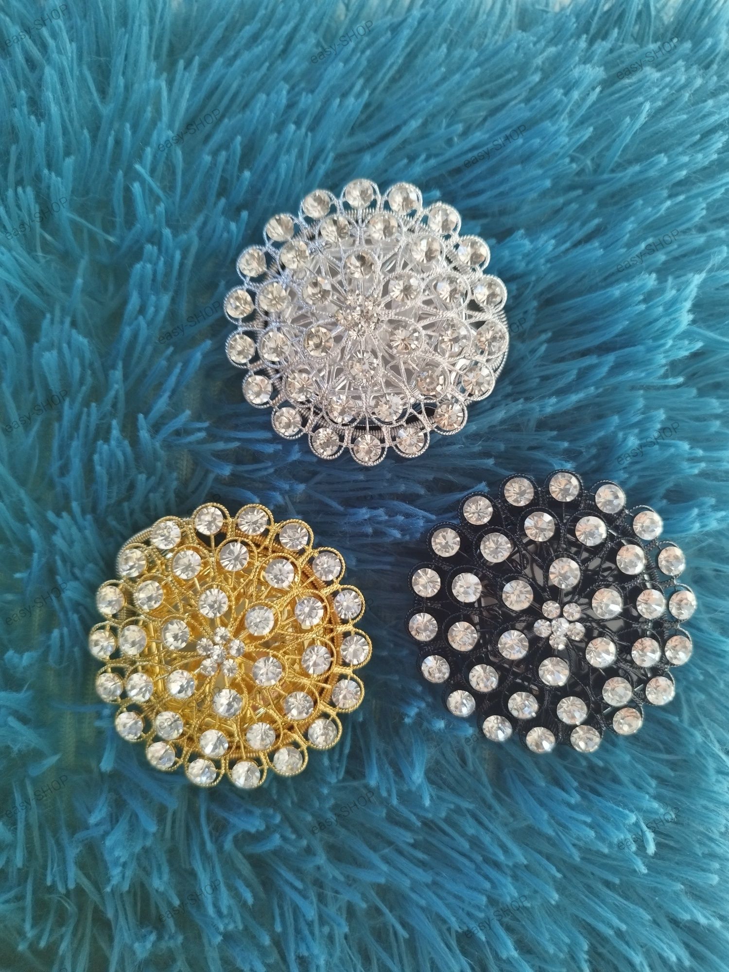 2 spinki na magnes czarne w stylu Glamour
