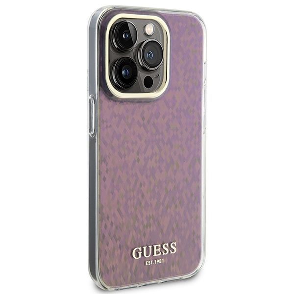 Etui Guess IML Faceted Mirror Disco iPhone 15 Pro Max 6.7" Różowy