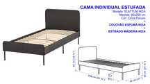 Cama Individual SLATTUM IKEA 90x200 cm + COLCHÃO + Estrado Madeira