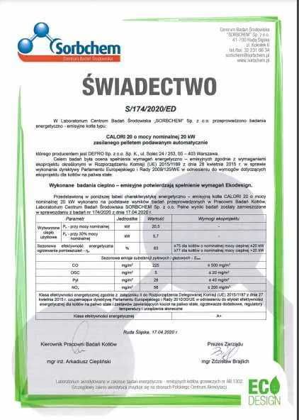 Kocioł piec Defro Calori 20kw