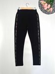 80. Czarne spodnie damskie legginsy tregginsy lampasy S M 36 38