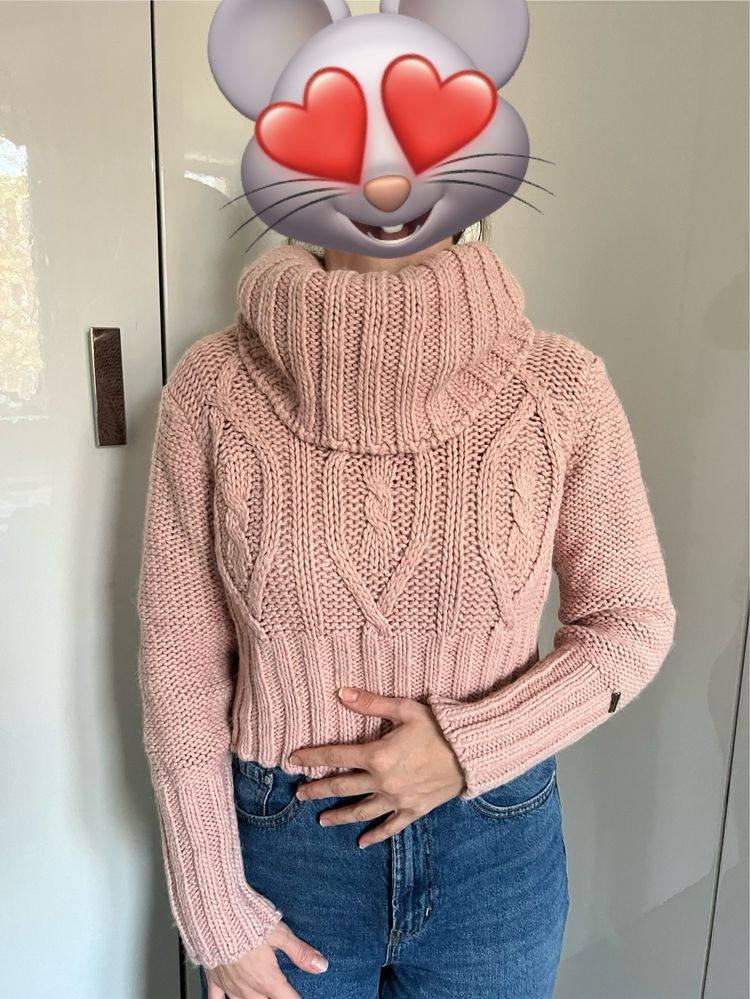 Różowy sweter Lemonada duży golf, stójka