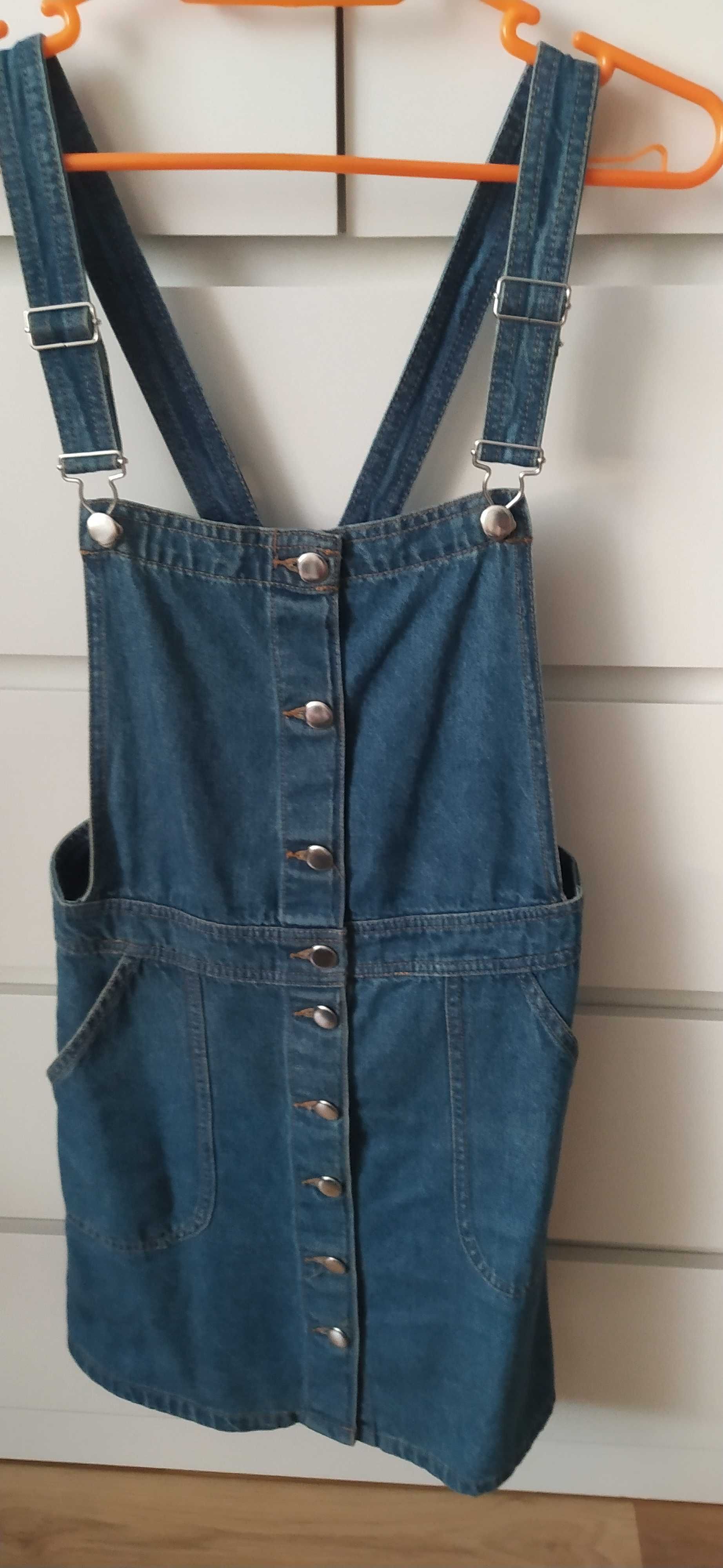 Sukienka ogrodniczka jeansowa H&M