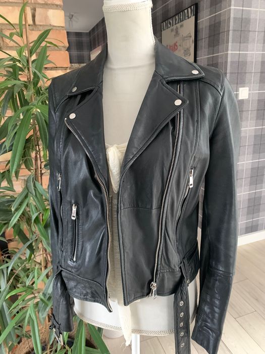 Zara krótka damska ramoneska 100% skóra naturalna M