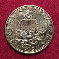Portugal - moeda de 100 escudos de 1989 Canárias