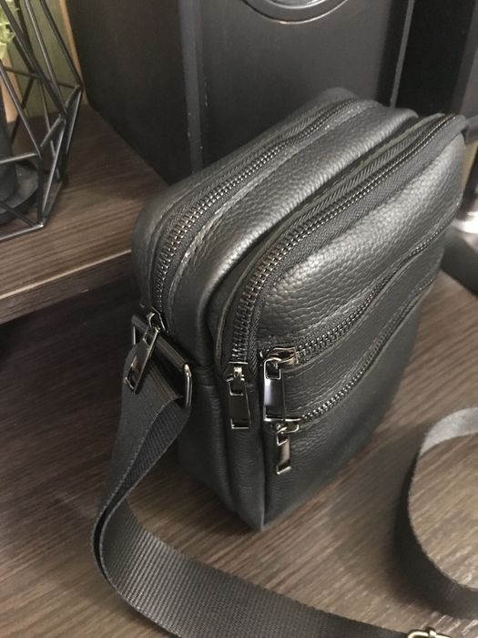 Кожаная барсетка , сумка из натуральной телячьей кожи