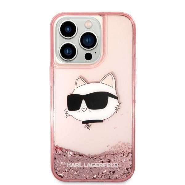 Etui Karl Lagerfeld do iPhone 14 Pro 6,1" Różowy Glitter Choupette