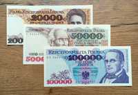 Banknoty PRL 100.000/50.000/20.000 zł  st. 1 UNC